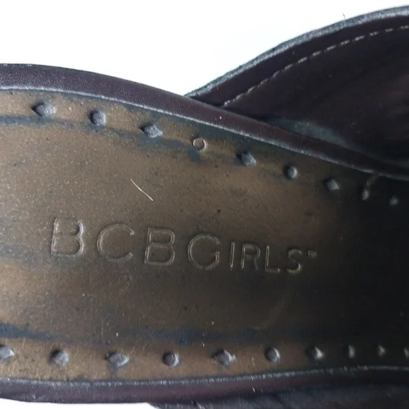 BCBGirls Dark Brown Embellished Mules Leather Western - Picture 6 of 11